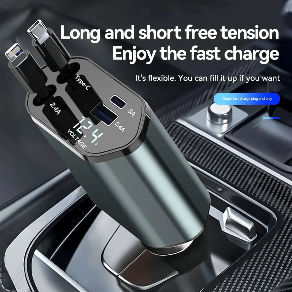 Retractable USB-C Car Charger